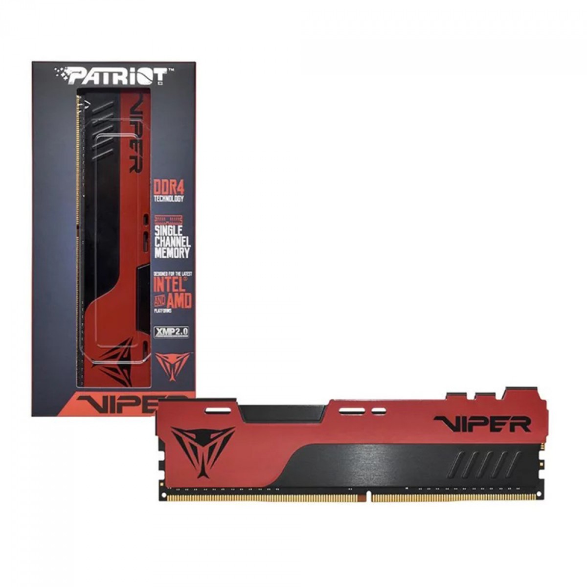 Memória DDR4 Patriot Viper Elite 2, 8GB, 3200Mhz, Preto E Vermelho