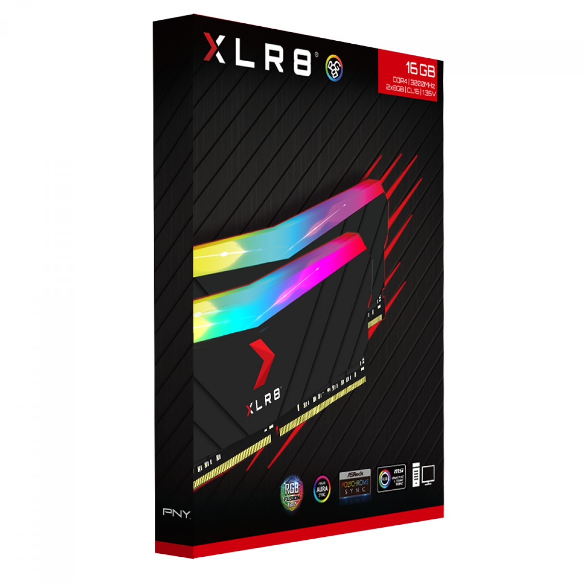 Memória DDR4 PNY XLR8 RGB Gaming, 16GB (2x8GB), 3600MHZ, MD16GK2D4360016XRGB 