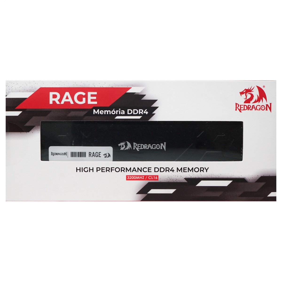 Memória DDR4 Redragon Rage, 16GB, 3200MHz, Preto, GM-708