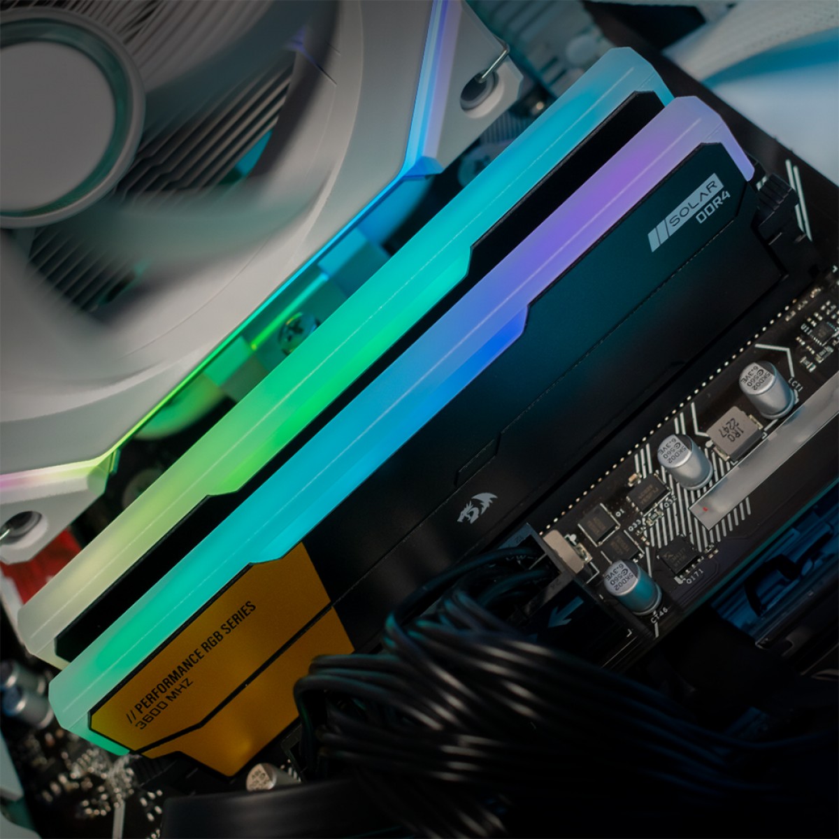 Memória DDR4 Redragon Solar, RGB, 16GB, 3600MHz, Black, GM-806