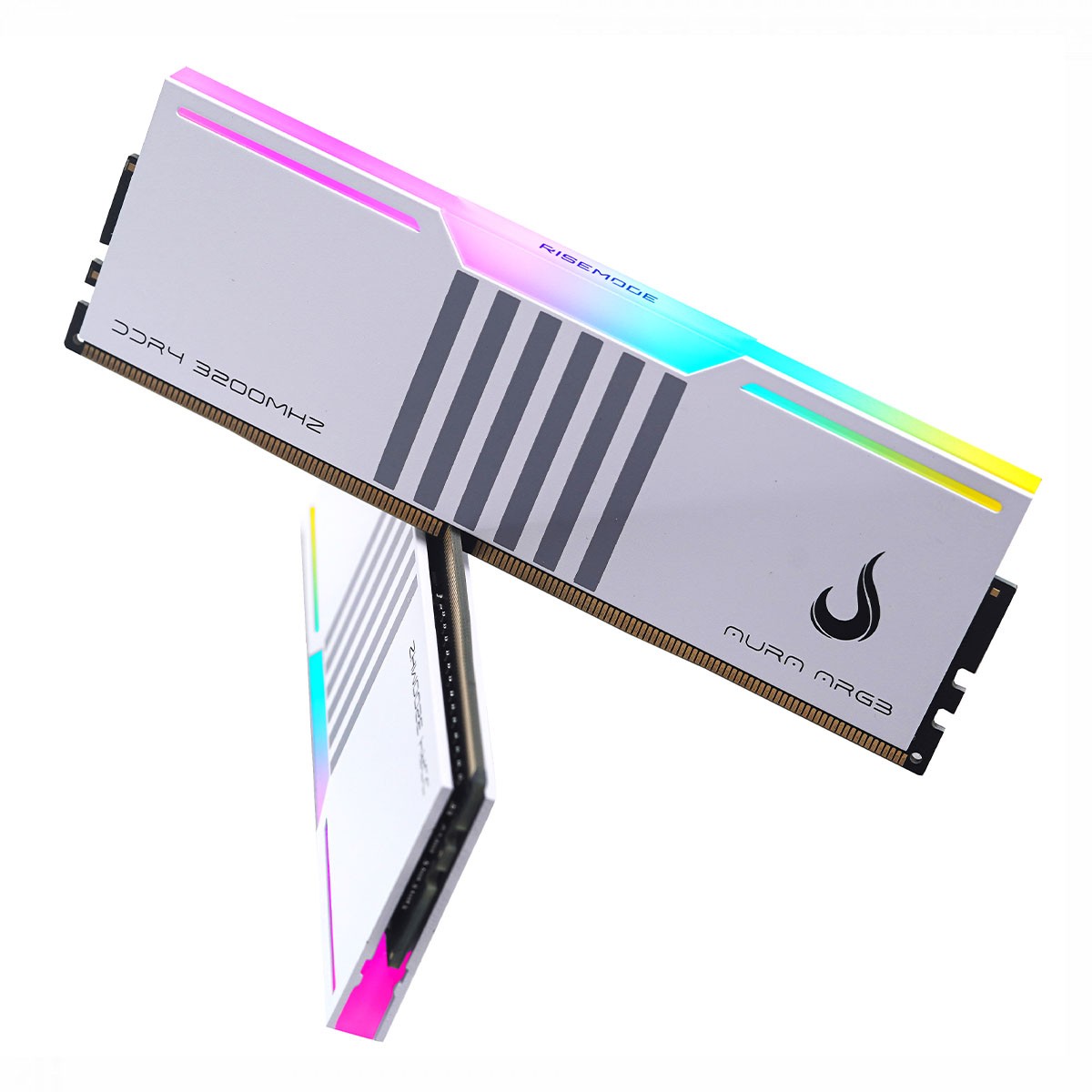 Memória DDR4 Rise Mode Aura Series ARGB, 8GB, 3200MHz, Branca, RM-D4AW-8G-3200ARGB