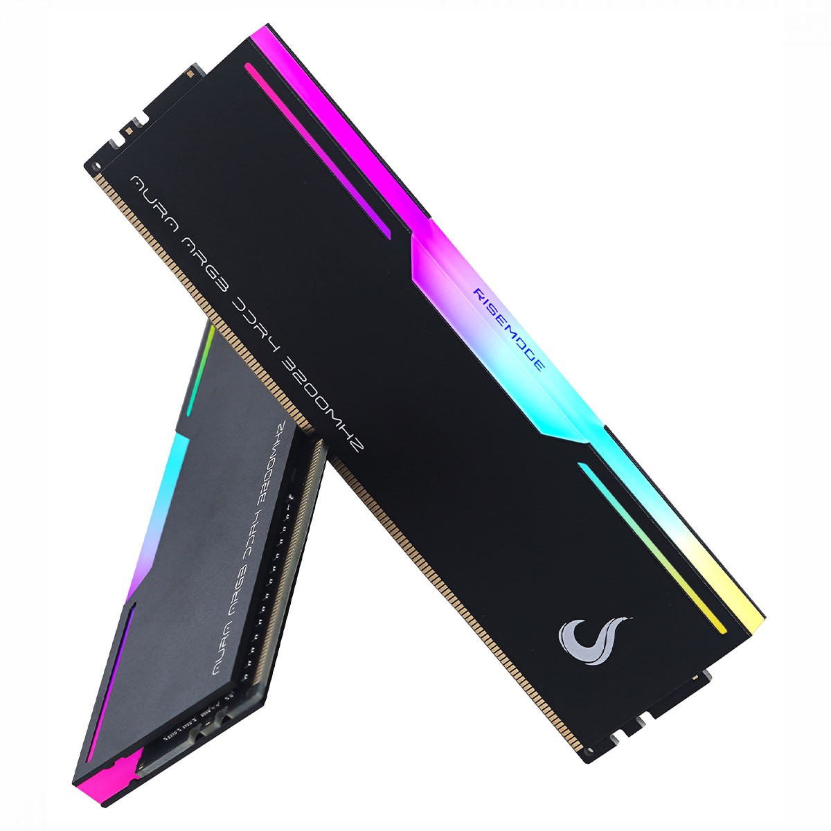 Memória DDR4 Rise Mode Aura Series ARGB, 8GB, 3200MHz, Preto, RM-D4AB-8G-3200ARGB