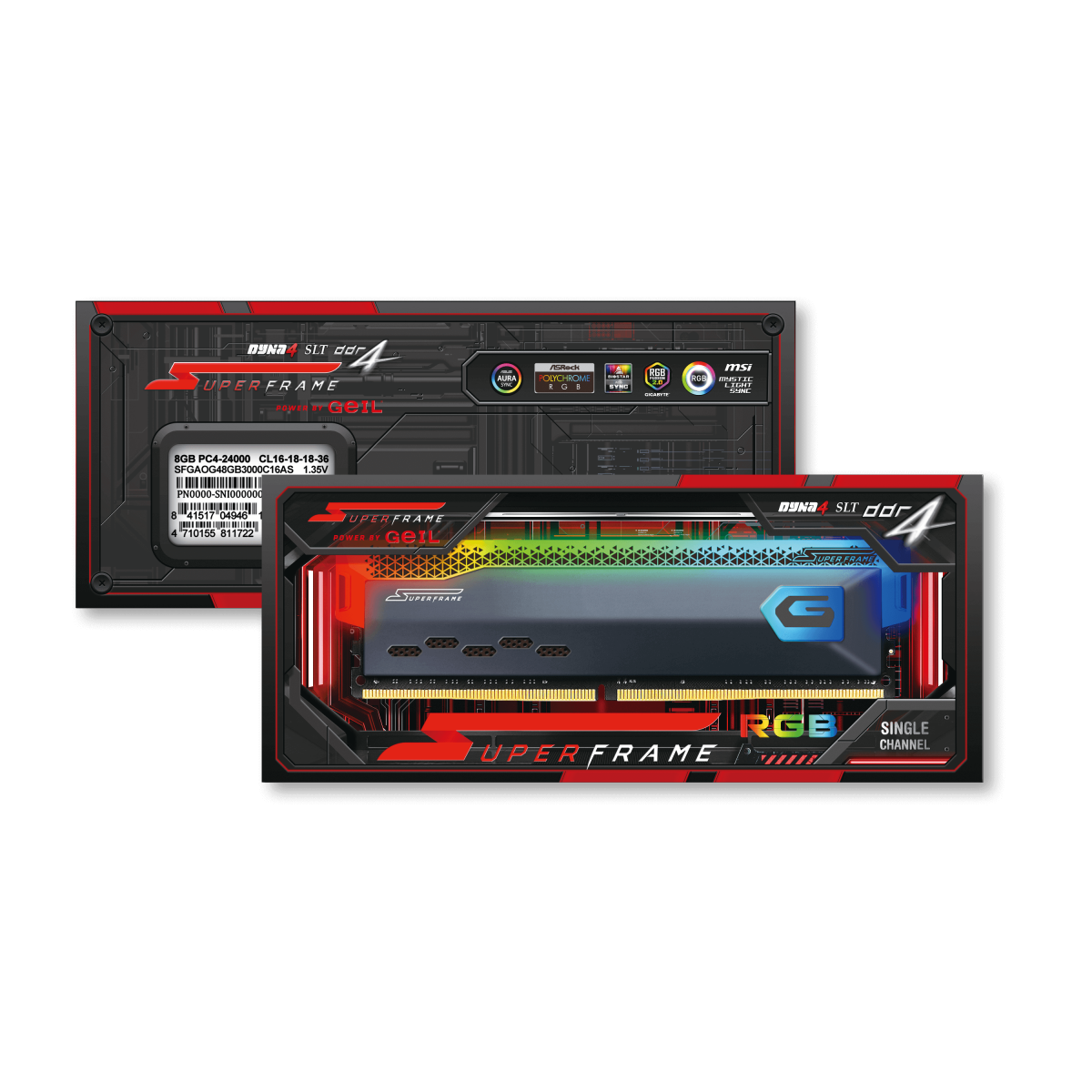 Memória DDR4 SuperFrame RGB, 16GB (2x8GB), 3200MHz, Gray