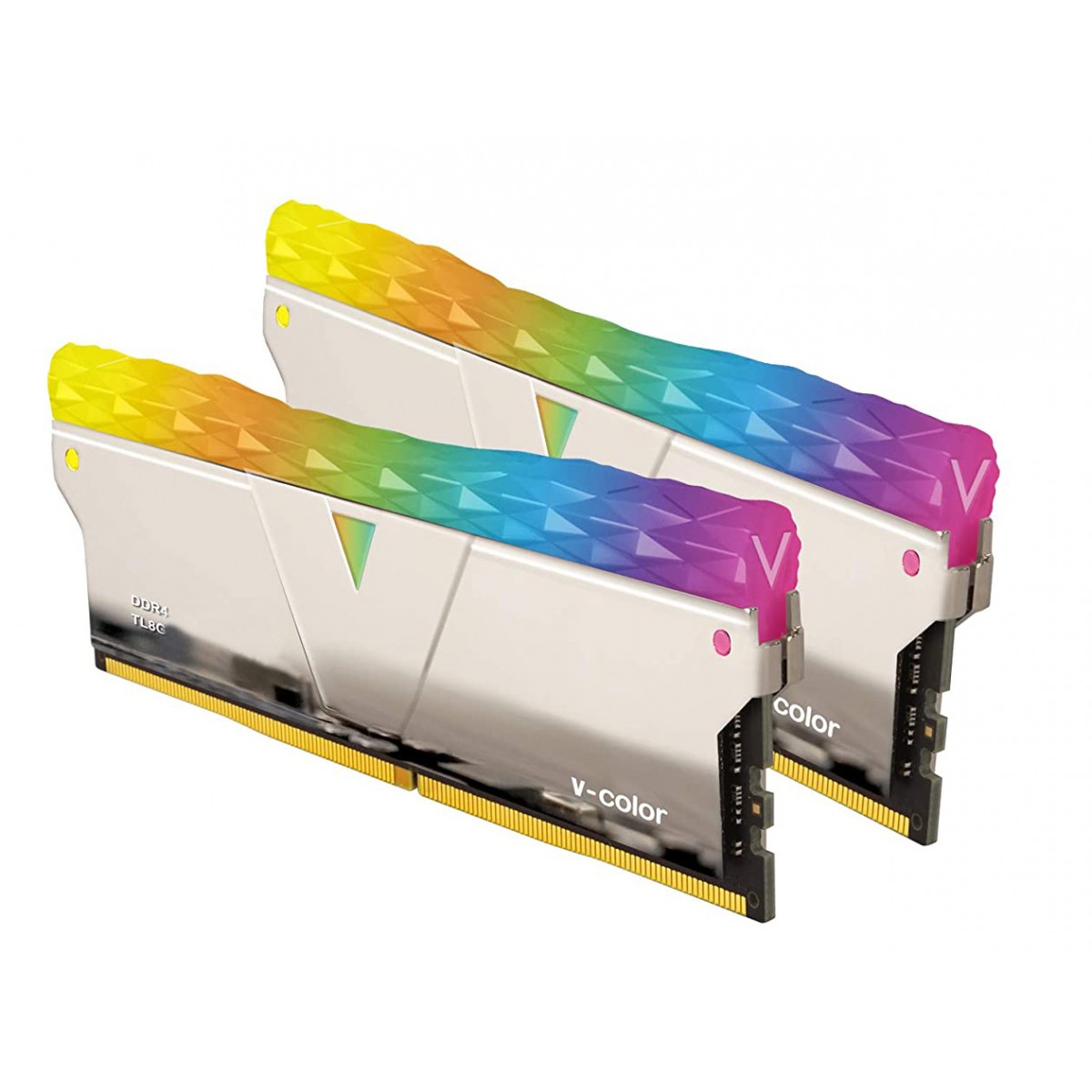 Memória DDR4 V-Color Prism Pro, 16GB (2x8GB), 4000Mhz, RGB, Silver, TL8G40819D-E6PRSWK
