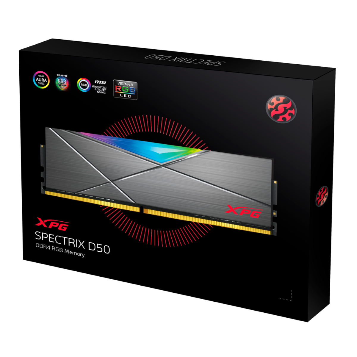 Memória DDR4 XPG Spectrix D50, 32GB (2x16GB), 3600Mhz, RGB, Gray, AX4U360016G18A-DT50