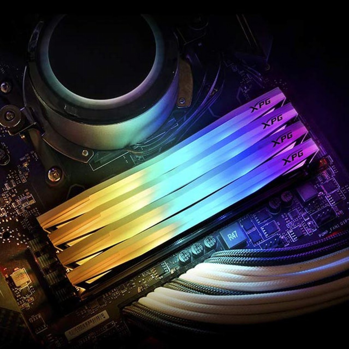 Memória DDR4 XPG Spectrix D60G, 16GB (1X16GB), 3200MHz , RGB, Black, AX4U320016G16A-ST60