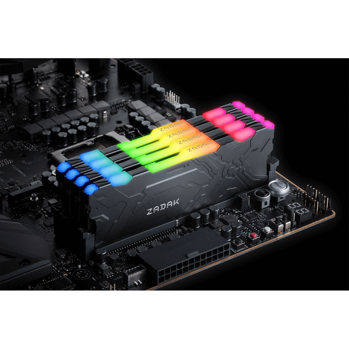 Memória DDR4 Zadak MOAB, RGB, 8GB, 3200MHz, ZD4-MO132C28-08GYG1