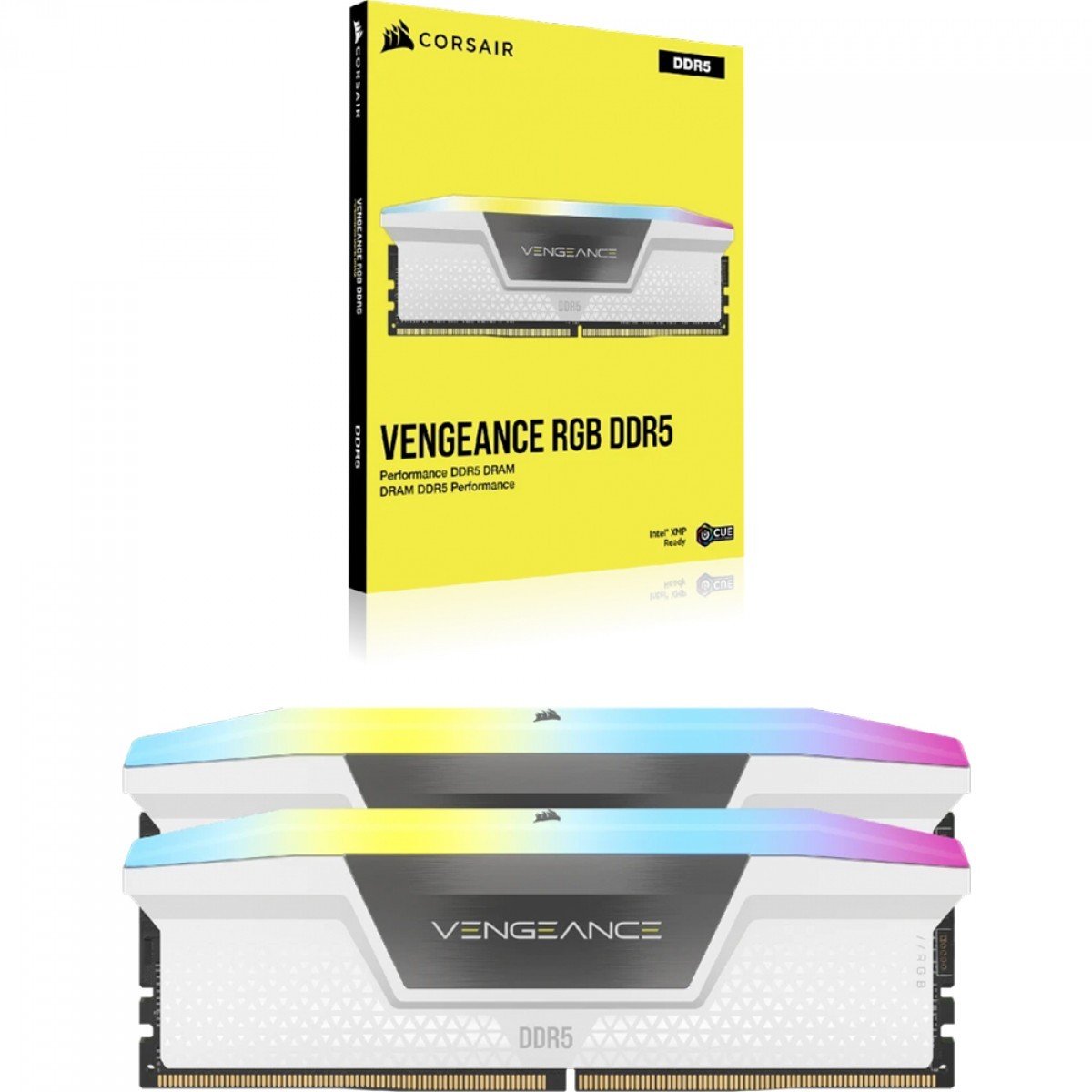 Memória DDR5 Corsair Vengeance RGB, 32GB (2x16GB), 6000MHz, Branco, CMH32GX5M2E6000Z36W