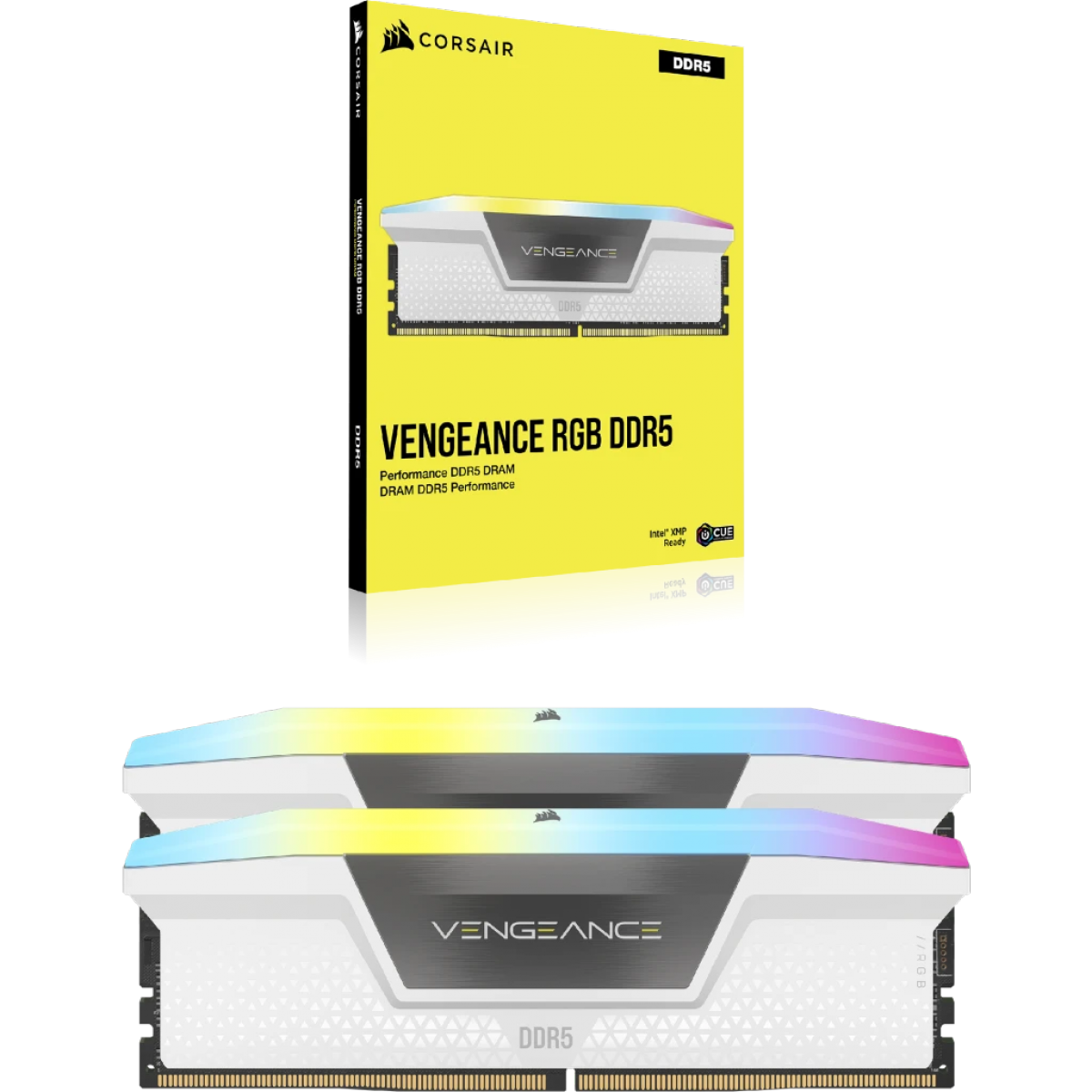Memória DDR5 Corsair Vengeance RGB, 32GB (2x16GB), 6400MHz, Branco, CMH32GX5M2B6400C36W