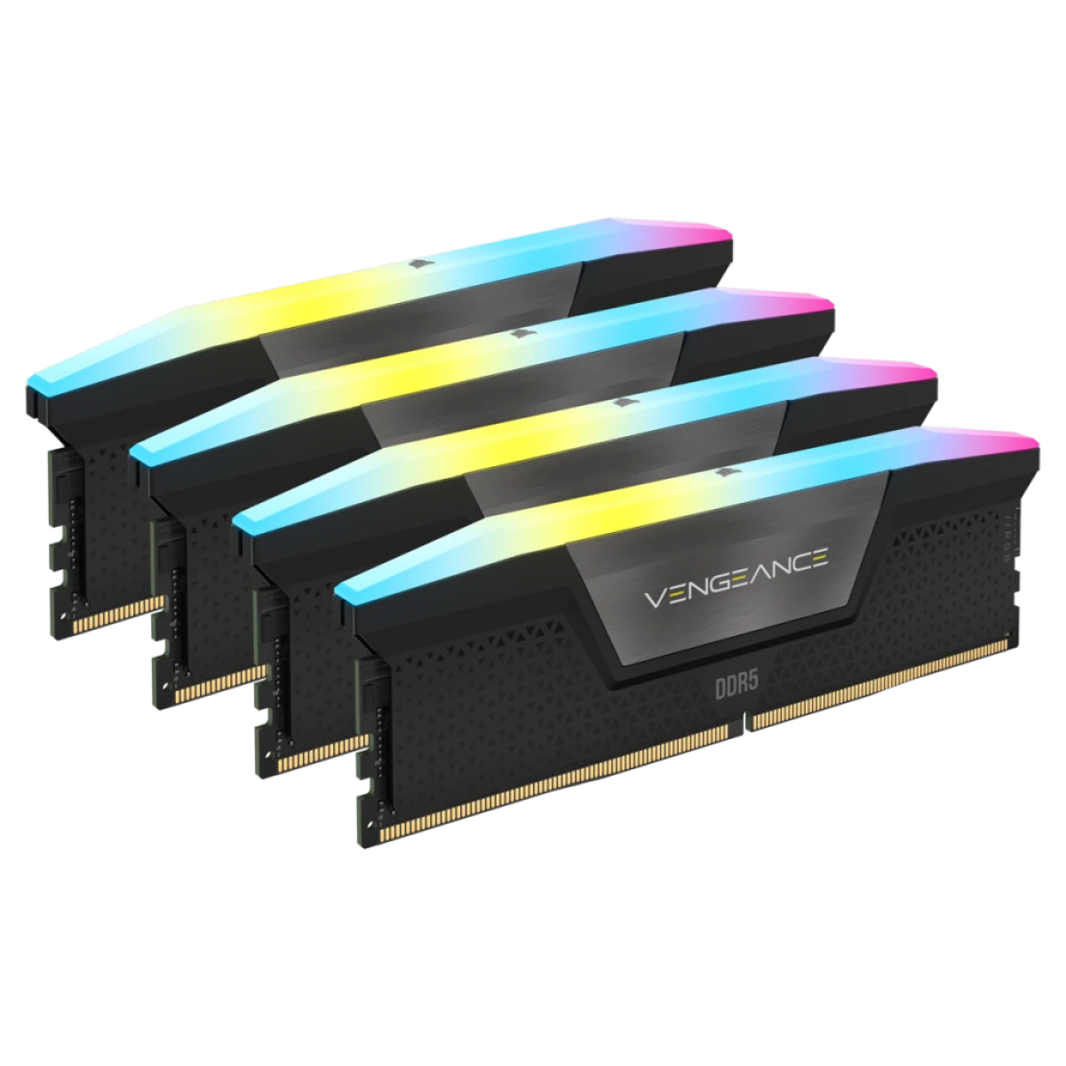 Memória DDR5 Corsair Vengeance RGB, 64GB (4x16GB), 5600MHz, Preto