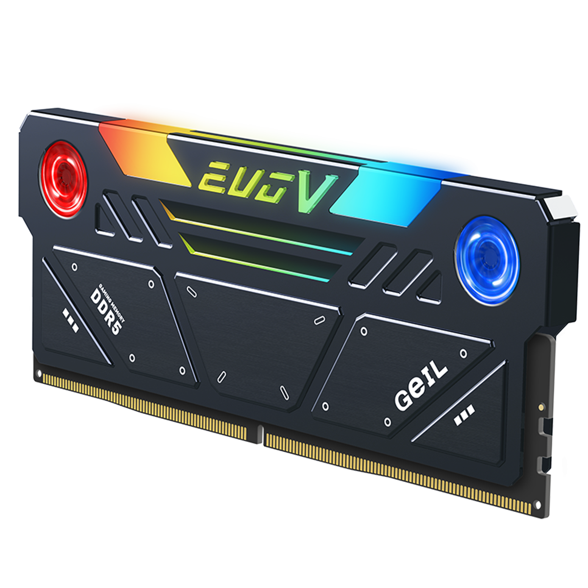Memória DDR5 Geil EVO V RGB, 32GB (2x16GB), 6600MHz, Grey, GESG532GB6600C38ADC
