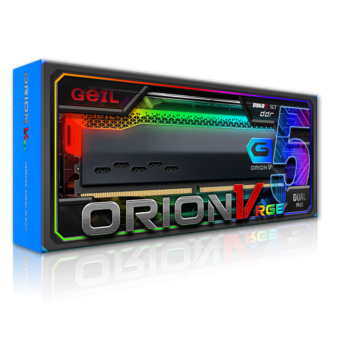 Memória DDR5 Geil Orion, 32GB (2x16GB) 5600MHz, RGB, Racing Red, GVSR532GB5600C46DC