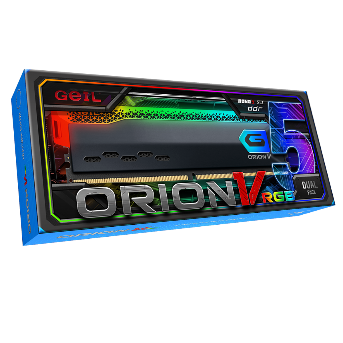 Memória DDR5 Geil Orion, 32GB (2x16GB) 5600MHz, RGB, Racing Red, GVSR532GB5600C46DC