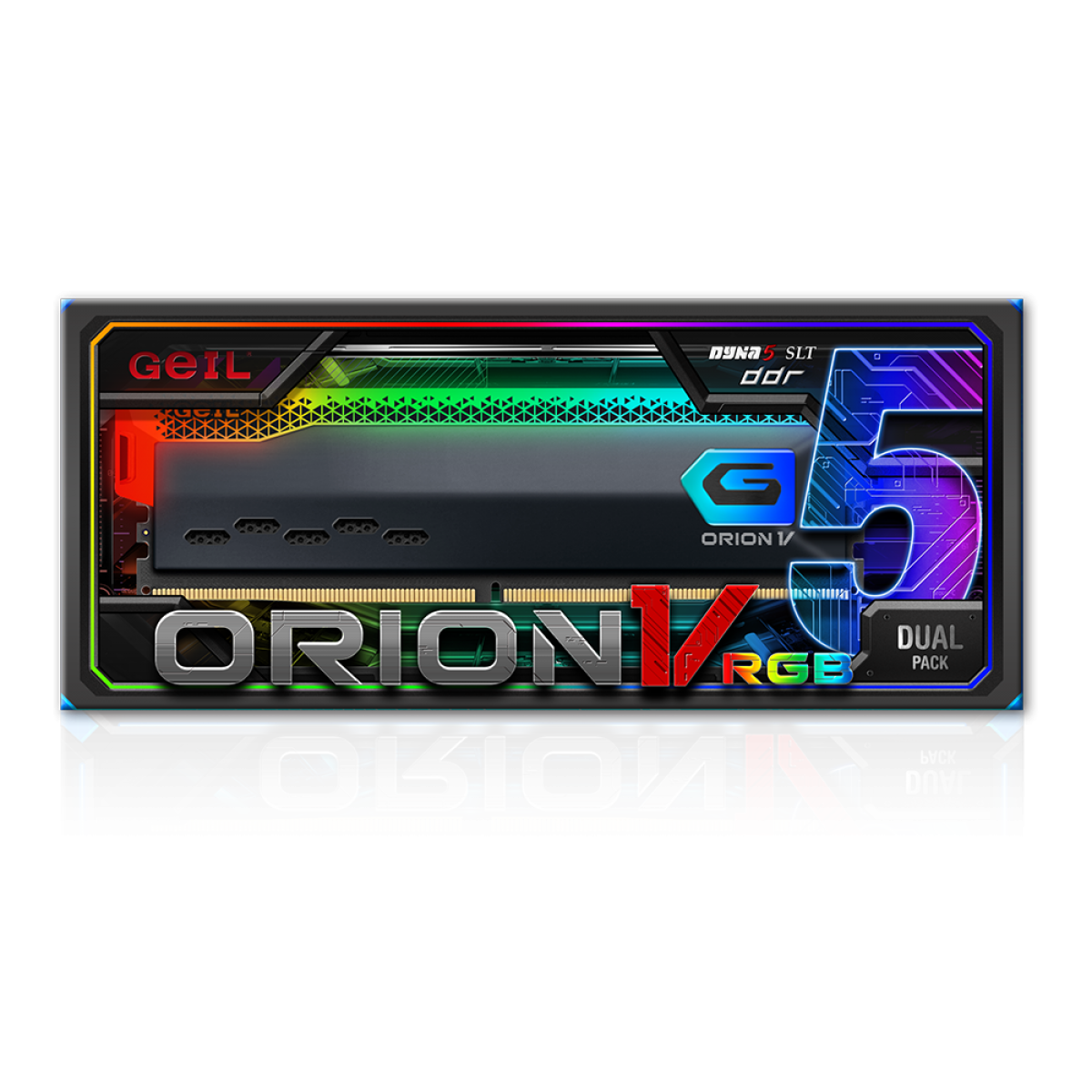 Memória DDR5 Geil Orion, 32GB (2x16GB) 6000MHz, RGB, Titanium Gray, GVSG532GB6000C38BDC