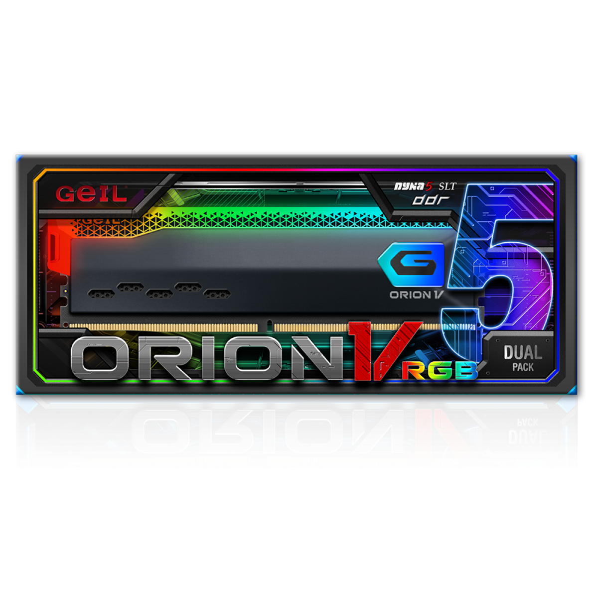 Memória DDR5 Geil Orion, 32GB (2x16GB) 6800MHz, RGB, Racing Red, GVSR532GB6800C36ADC