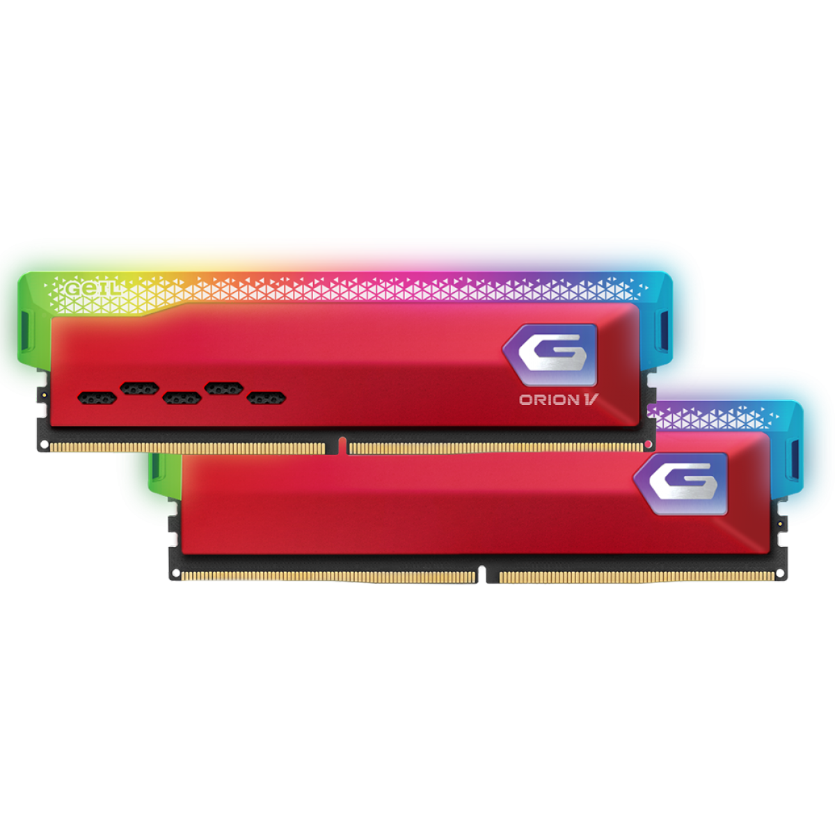 Memória DDR5 Geil Orion, 32GB (2x16GB) 6800MHz, RGB, Racing Red, GVSR532GB6800C36ADC