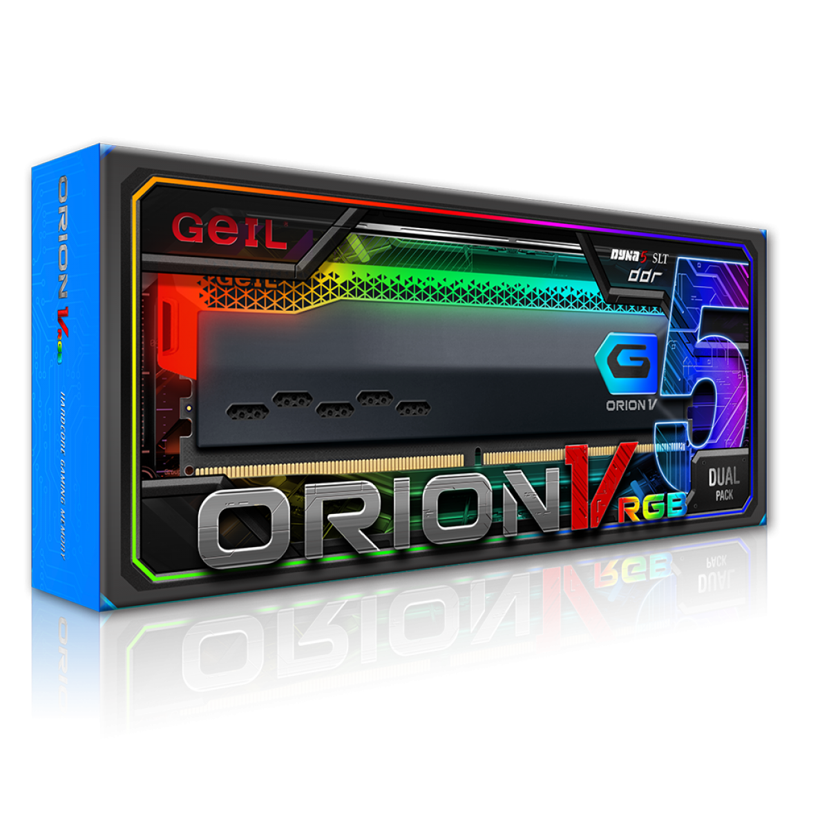 Memória DDR5 Geil Orion, 32GB (2x16GB) 8000MHz, RGB, Racing Red, GVSR532GB8000C38ADC