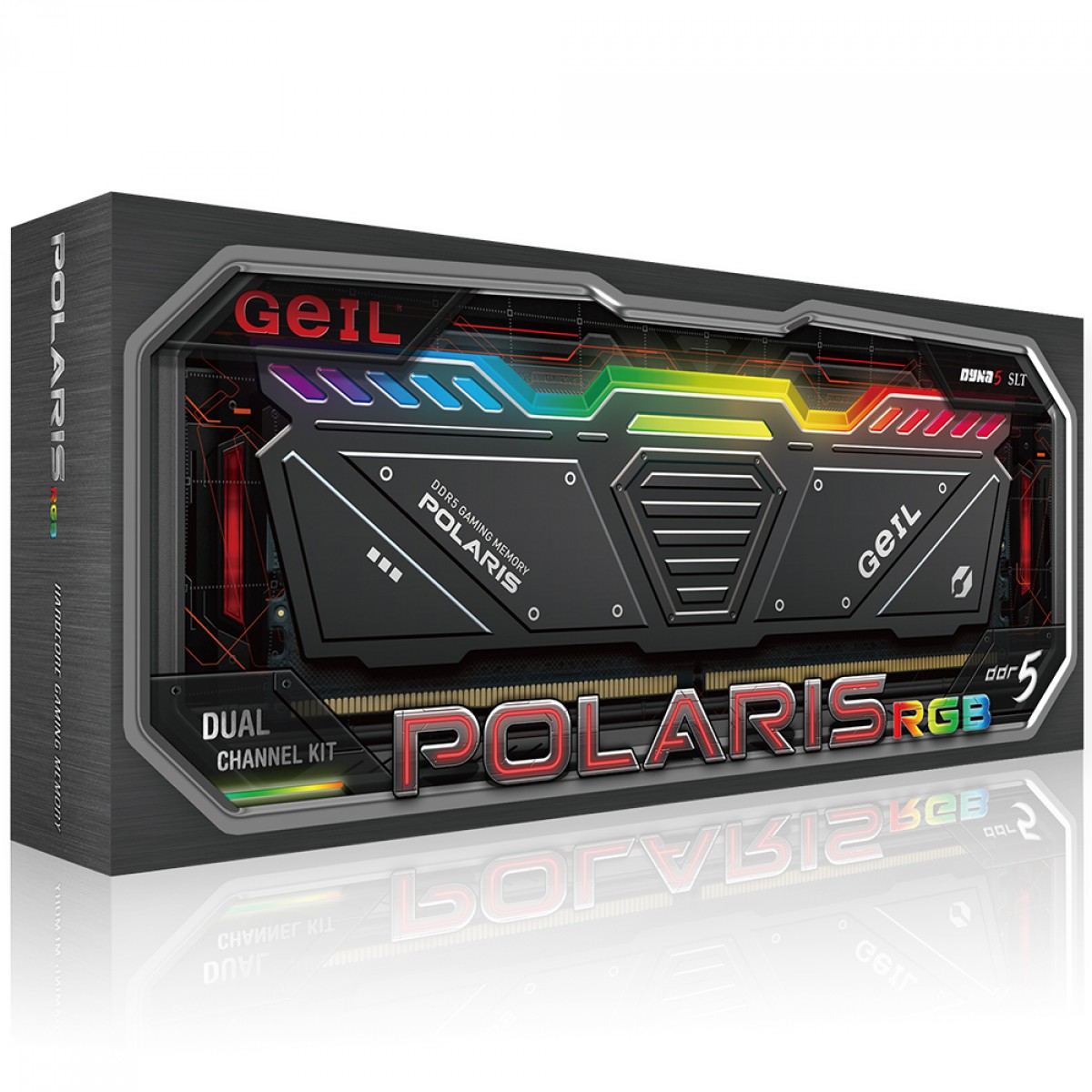 Memória DDR5 Geil Polaris RGB, 16GB (2x8GB) 4800MHz, Gray, GOSG516GB4800C40DC
