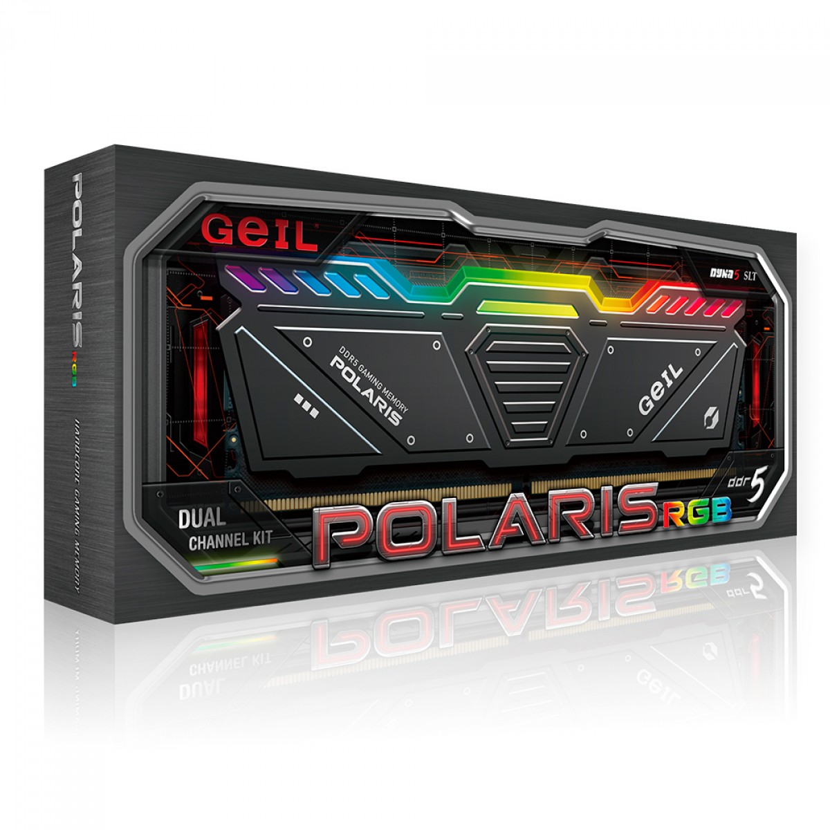 Memória DDR5 Geil Polaris RGB, 16GB (2x8GB) 4800MHz, White, GOSW516GB4800C40DC