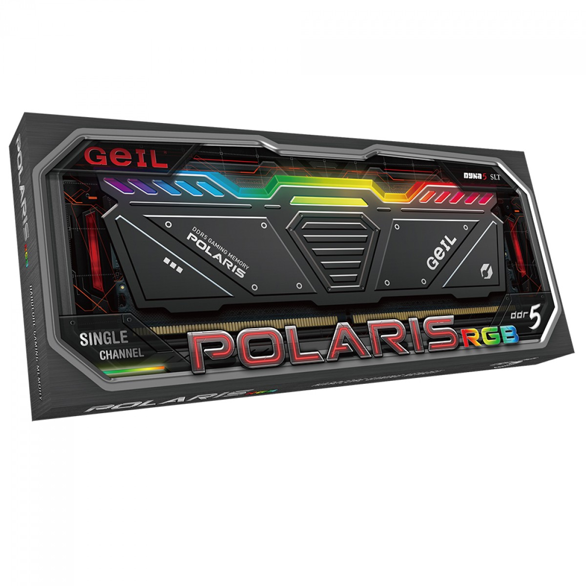 Memória DDR5 Geil Polaris RGB, 16GB 4800MHz, Gray, GOSG516GB4800C40SC