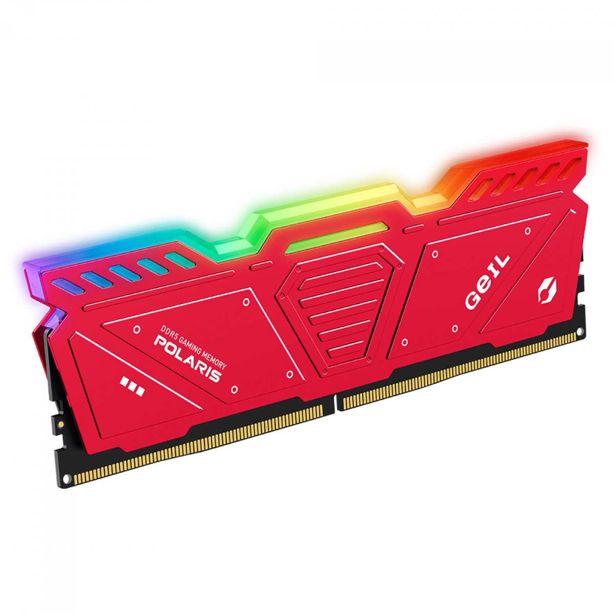 Memória DDR5 Geil Polaris RGB, 16GB 4800MHz, Red, GOSR516GB4800C40SC