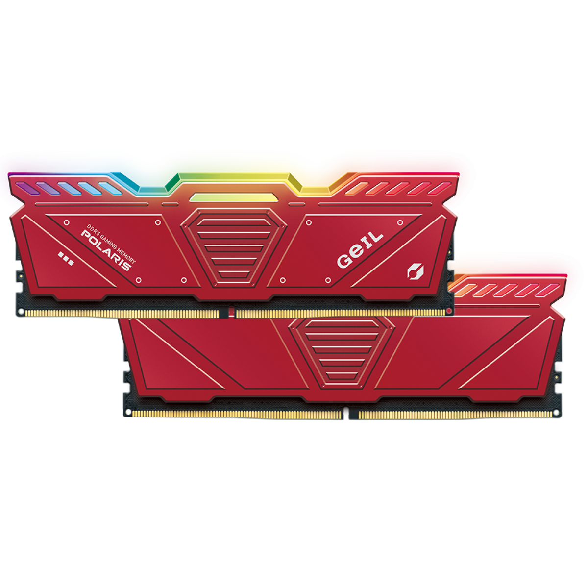 Memória DDR5 Geil Polaris, 32GB (2x16GB) 5600MHz, RGB, Red, GOSR532GB5600C38ADC
