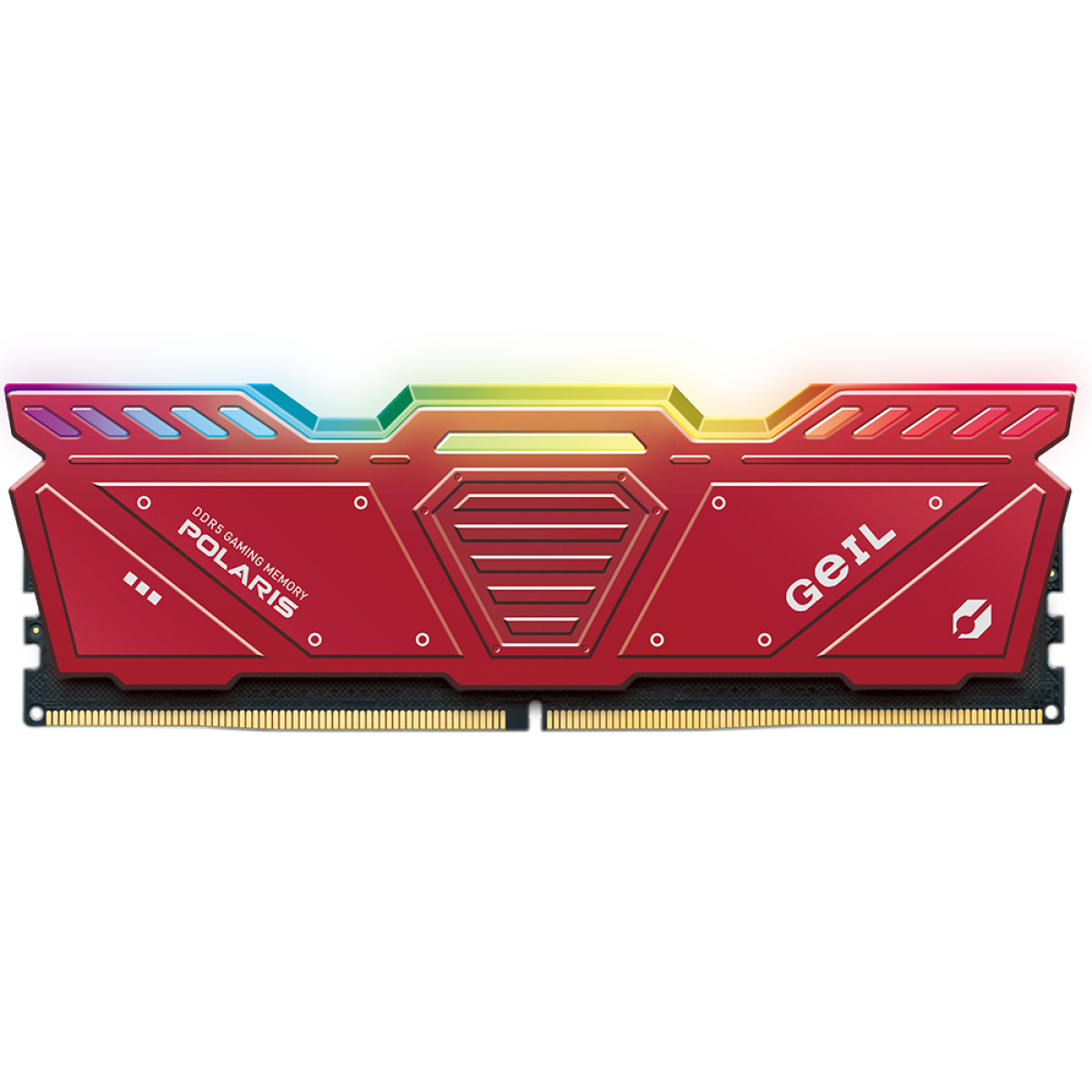 Memória DDR5 Geil Polaris, 32GB (2x16GB) 5600MHz, RGB, Red, GOSR532GB5600C38ADC