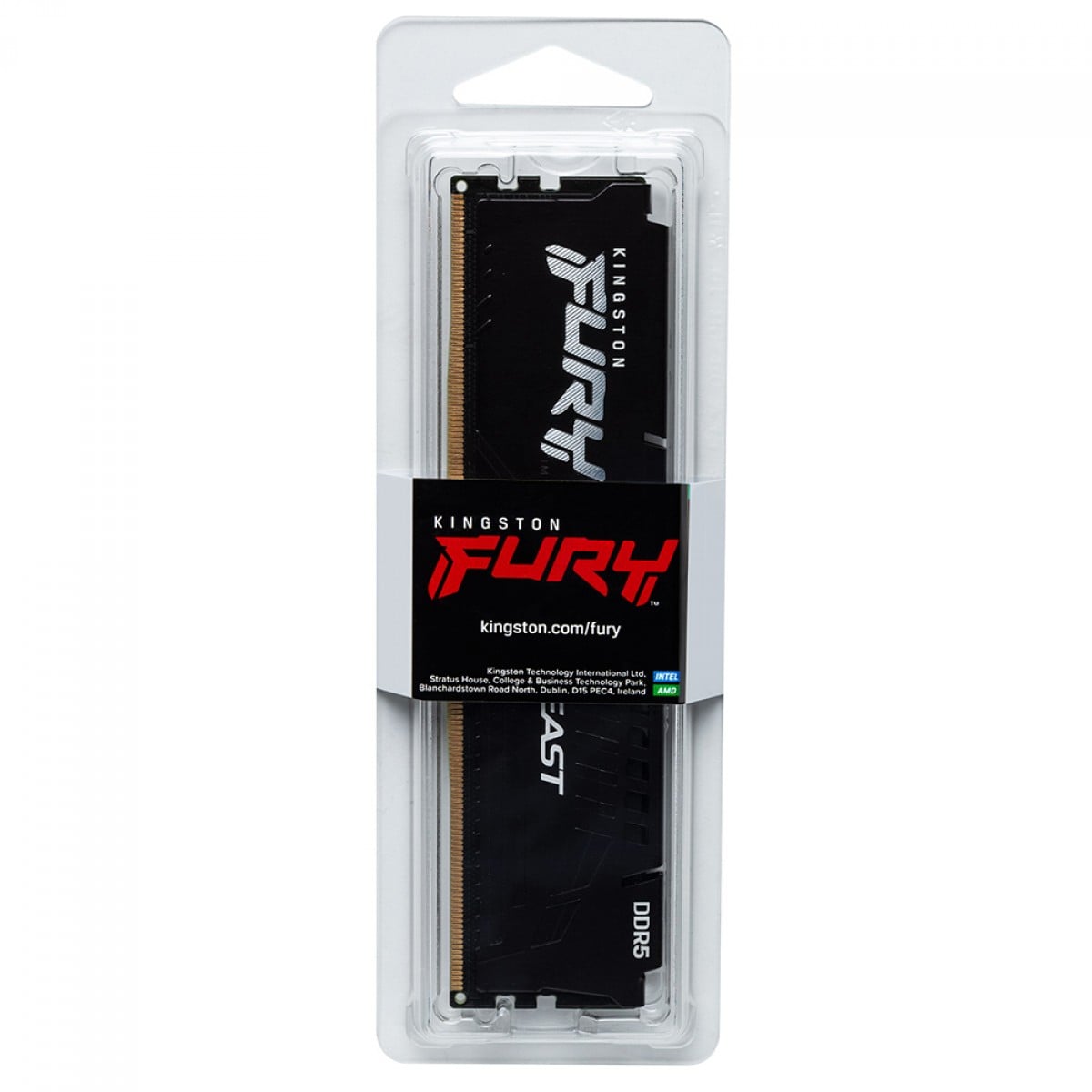 Memória DDR5 Kingston FURY Beast, 8GB, 6000MHz, EXPO, Black, KF560C30BBE-8