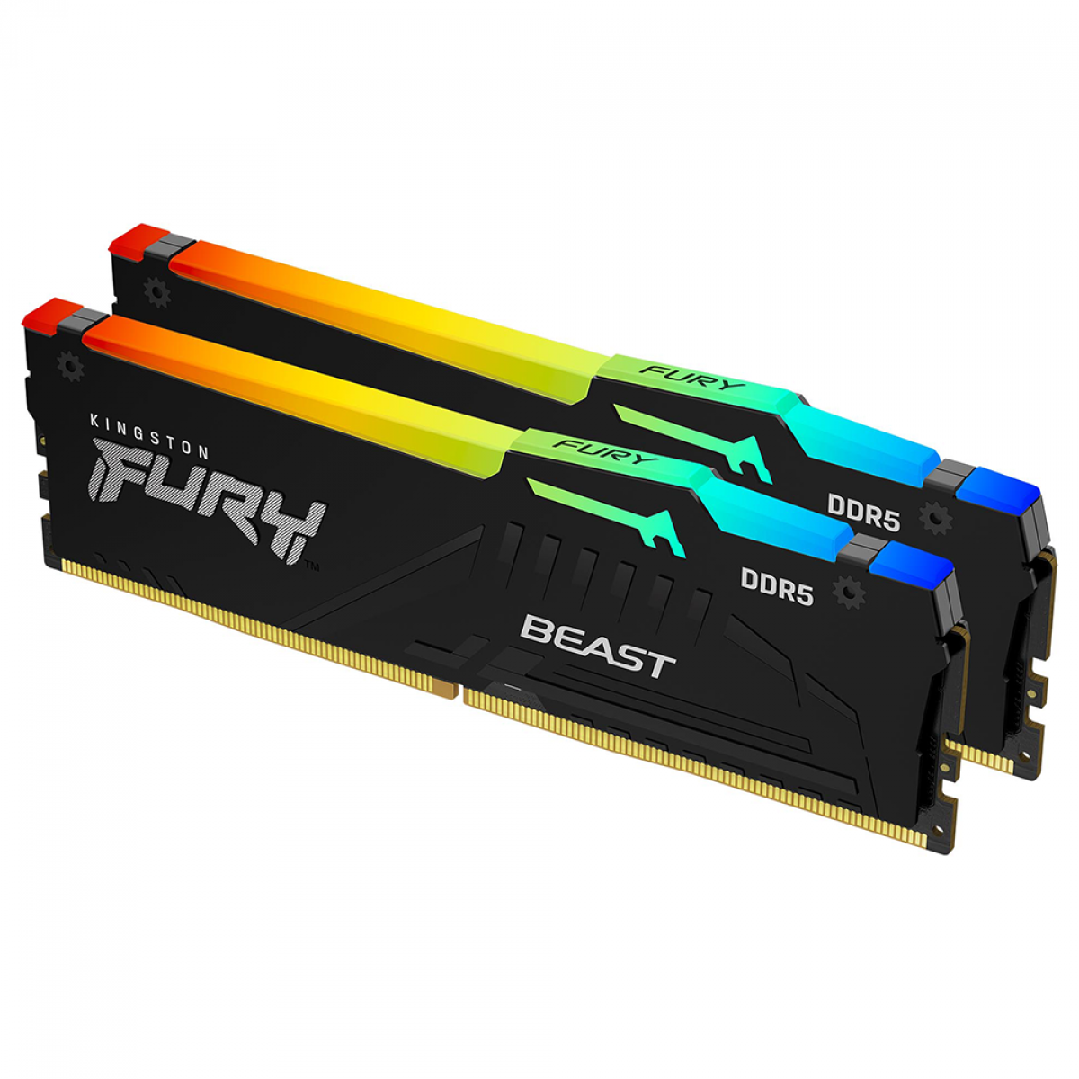 Memória DDR5 Kingston Fury Beast EXPO, RGB, 64GB (2x32GB), 6000Mhz, Black, KF560C36BBEAK2-64