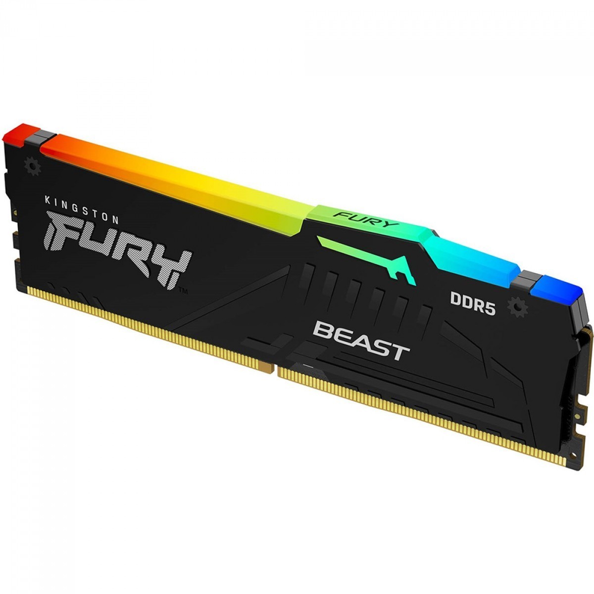 Memória DDR5 Kingston Fury Beast, RGB, 16GB, 5600Mhz, Black, KF556C40BBA-16