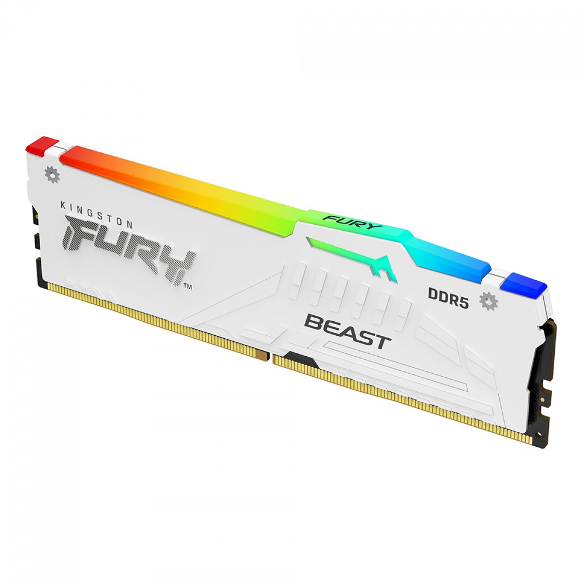 Memória DDR5 Kingston Fury Beast, RGB, 16GB, 5600Mhz, White
