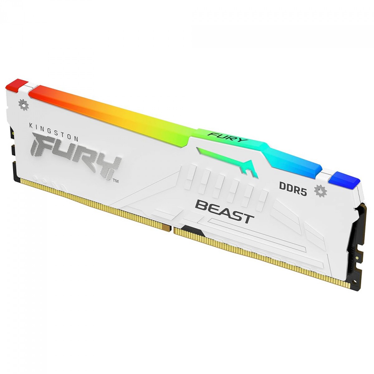 Memória DDR5 Kingston Fury Beast, RGB, 16GB, 6000Mhz, White, KF560C30BWEA-16