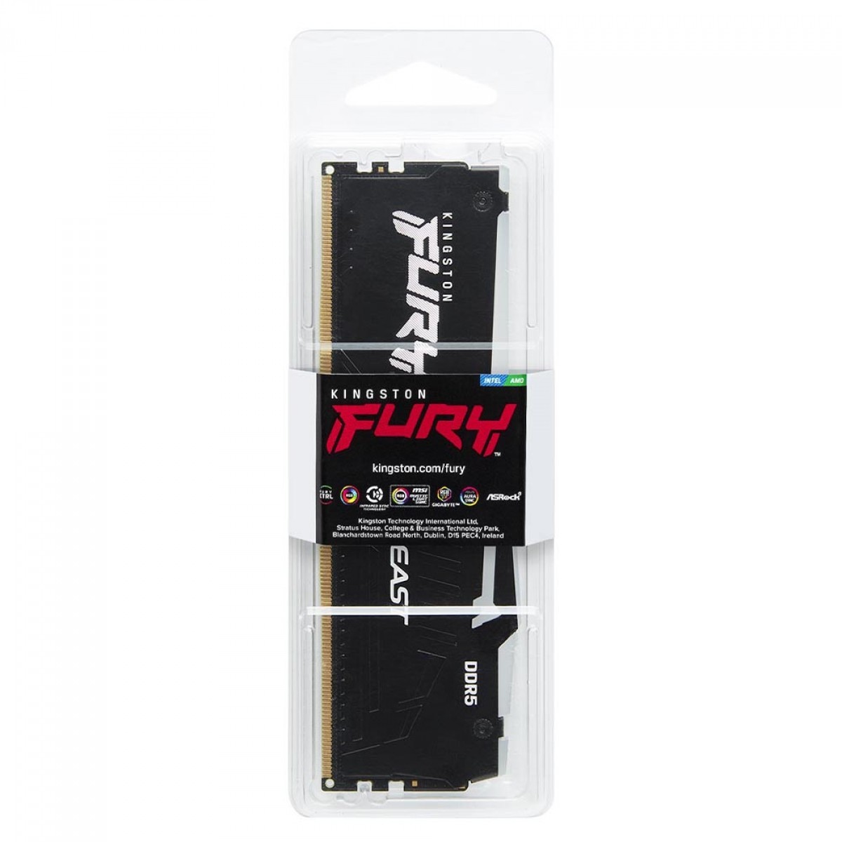 Memória DDR5 Kingston Fury Beast, RGB, 16GB, 6800MHz, Preto, KF568C34BBEA-16