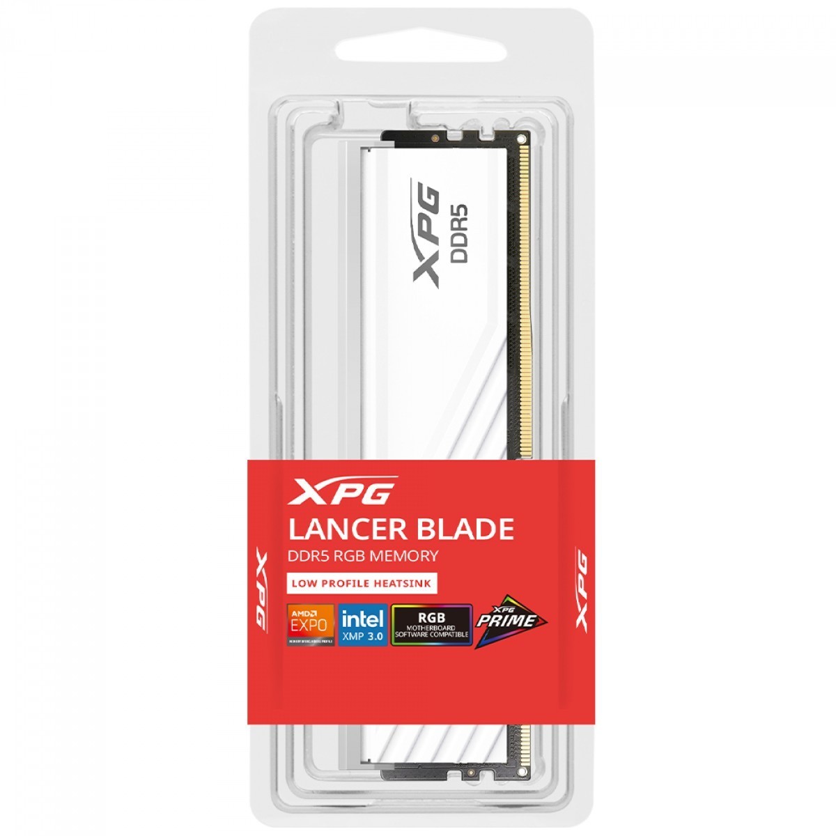 Memória DDR5 XPG Lancer Blade RGB, 16GB, 6400MHz, White, AX5U6400C3816G-SLABRWH