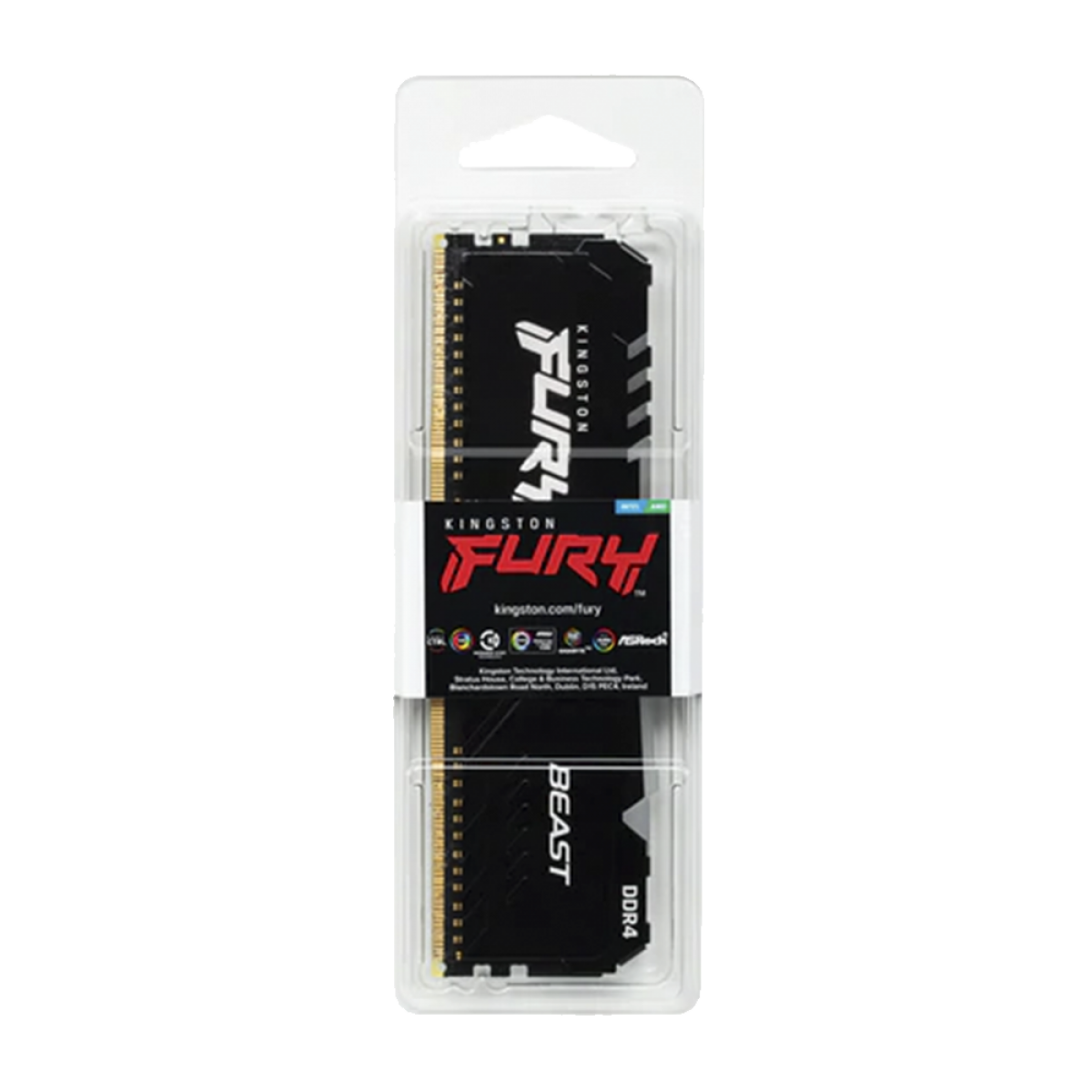 Memória Kingston Fury Beast RGB, 16GB, 2666Mhz, DDR4, Preto, KF426C16BB1A/16