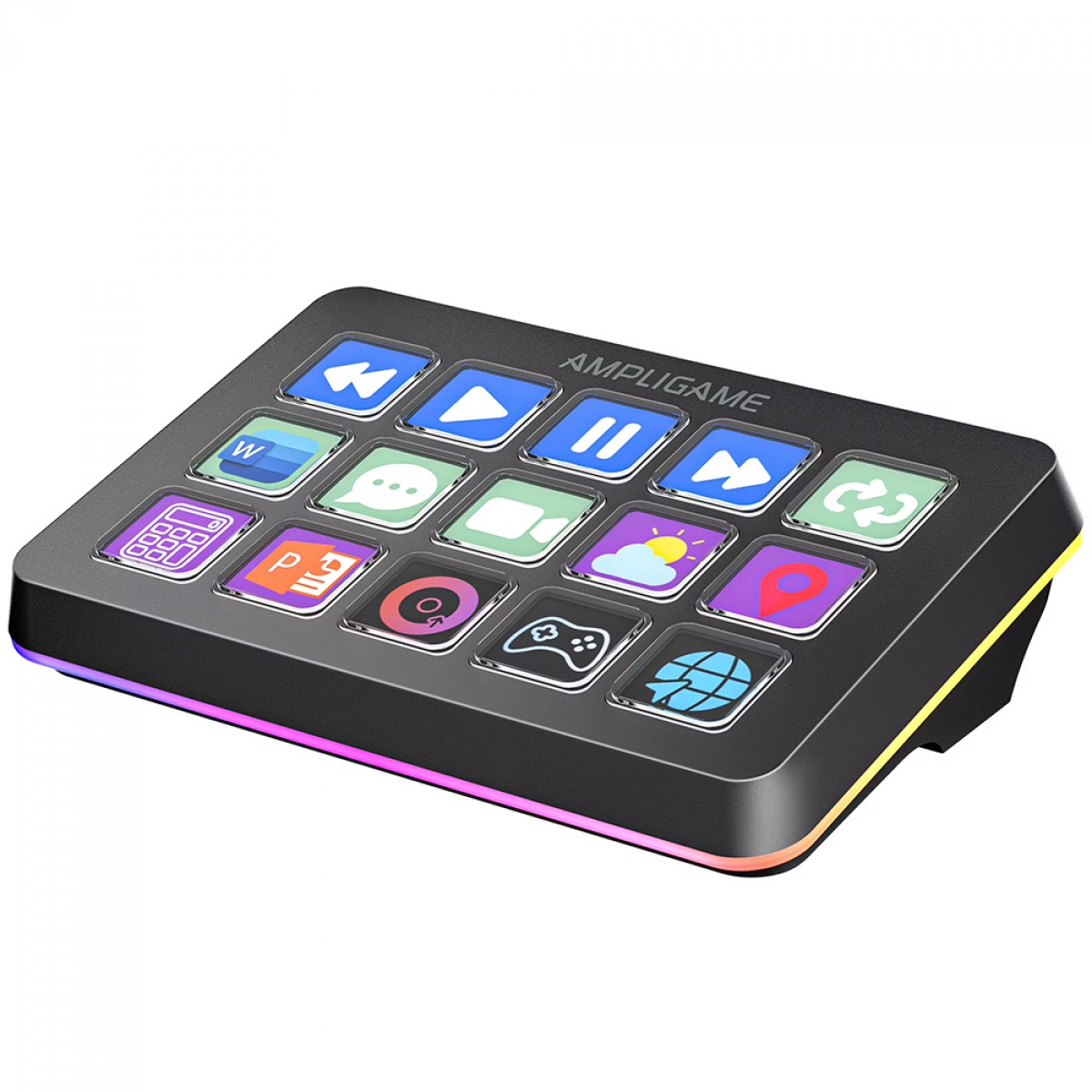 Mesa Controladora Fifine Ampligame D6, 15 Teclas, RGB, Preto - Open Box