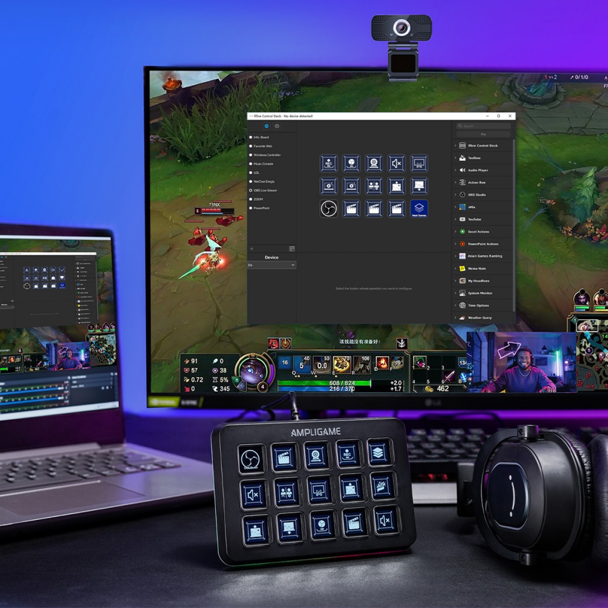 Mesa Controladora Fifine Ampligame D6, 15 Teclas, RGB, Preto - Open Box