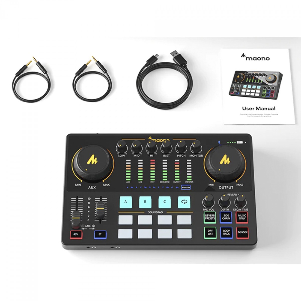 Mesa de Som Maonocaster E2, Sem fio, USB, Preto, AME2