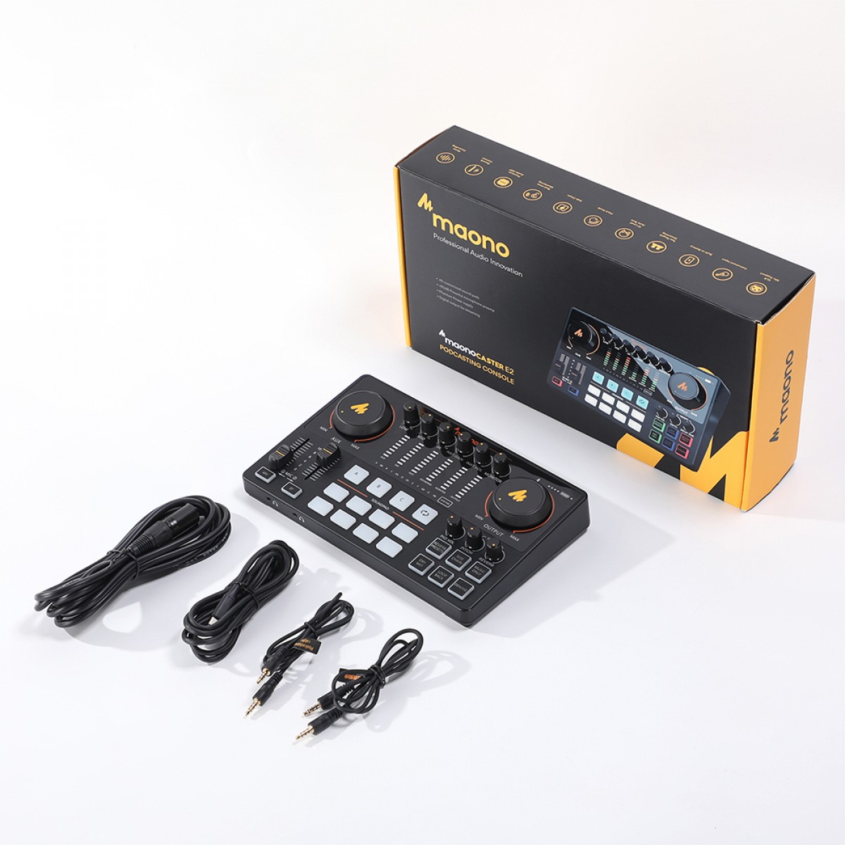 Mesa de Som Maonocaster E2, Sem fio, USB, Preto, AME2