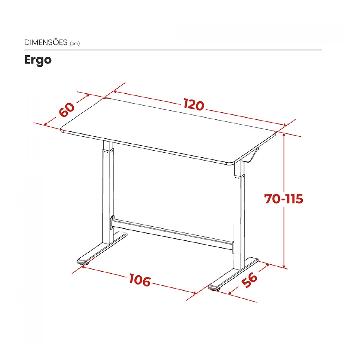 Mesa Gamer DT3 Ergo Oak, Com Regulagem de Altura a Gás