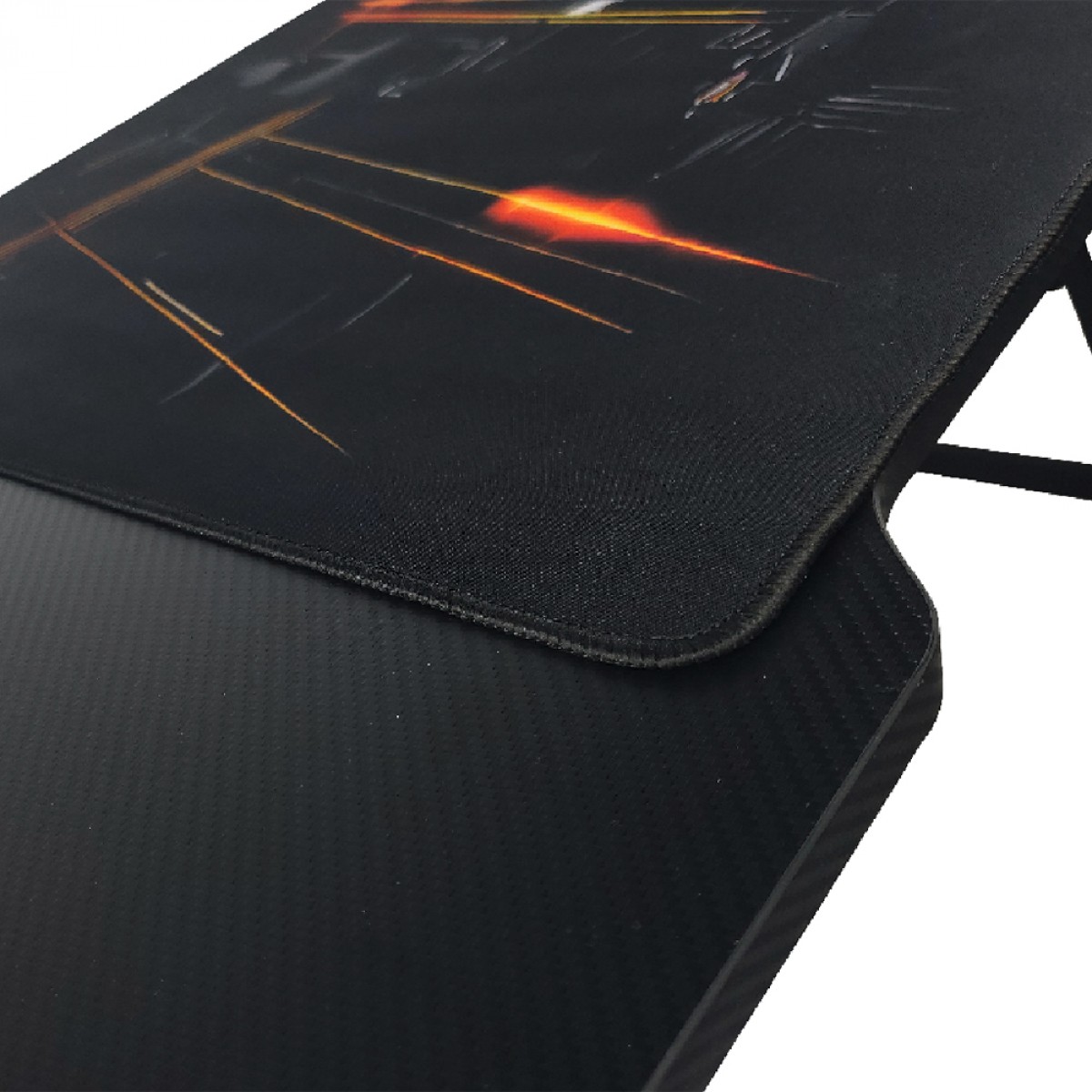 Mesa Gamer Hayom Slim RGB, Com Mousepad, Suporte Para Headset e Copo, Preto, MG1002