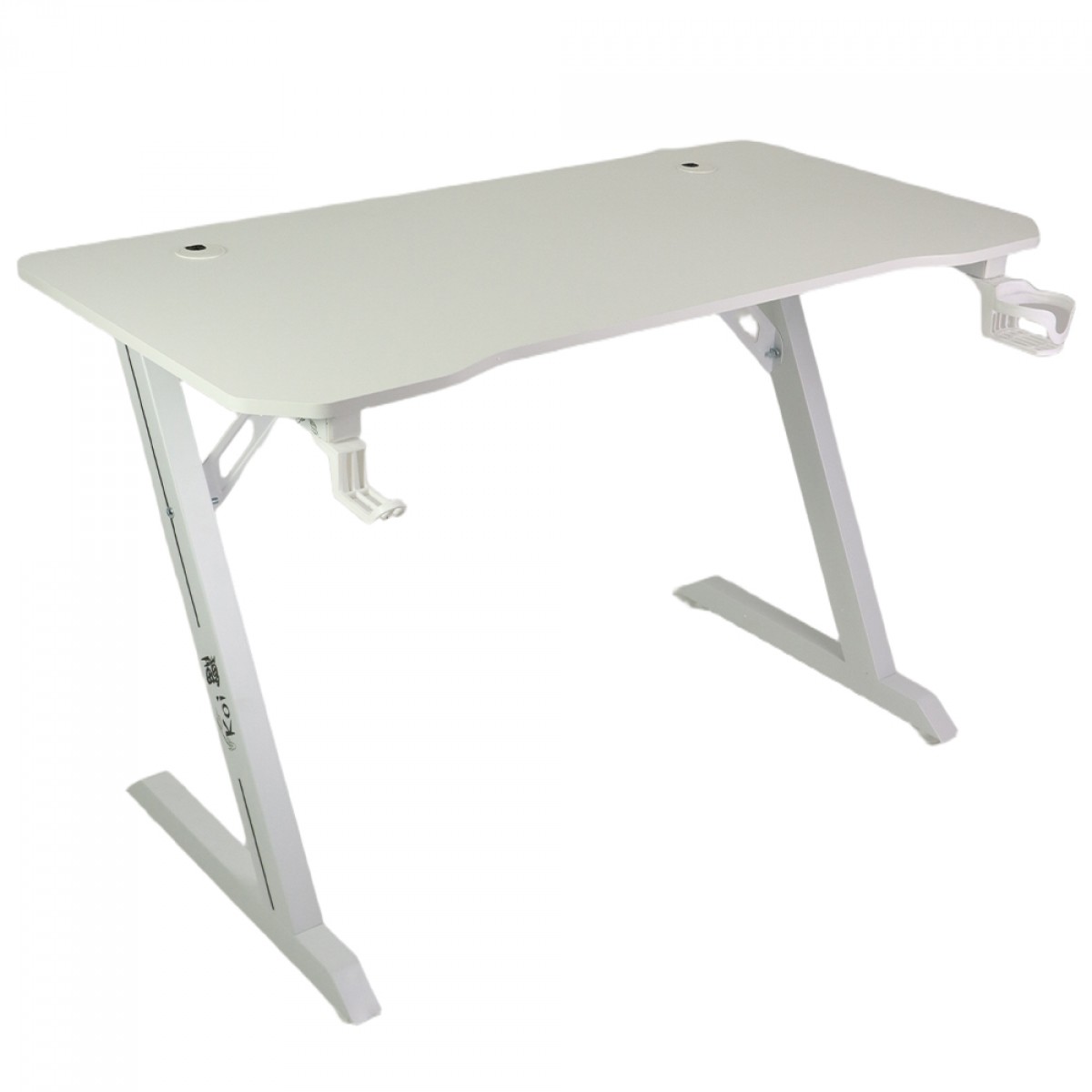 Mesa Gamer Ninja Koi, Com Suporte Para Headset e Copo, Branca, SF-TB-KI12060WF