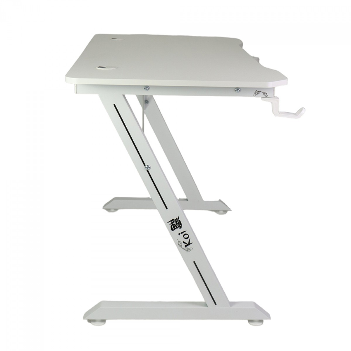 Mesa Gamer Ninja Koi, Com Suporte Para Headset e Copo, Branca, SF-TB-KI12060WF