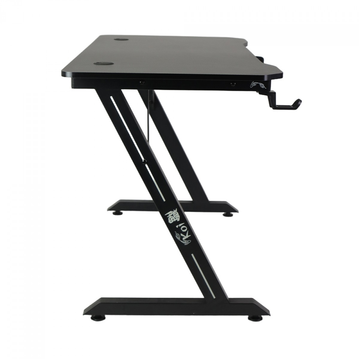 Mesa Gamer Ninja Koi, Com Suporte Para Headset e Copo, Preta, SF-TB-KI12060BF