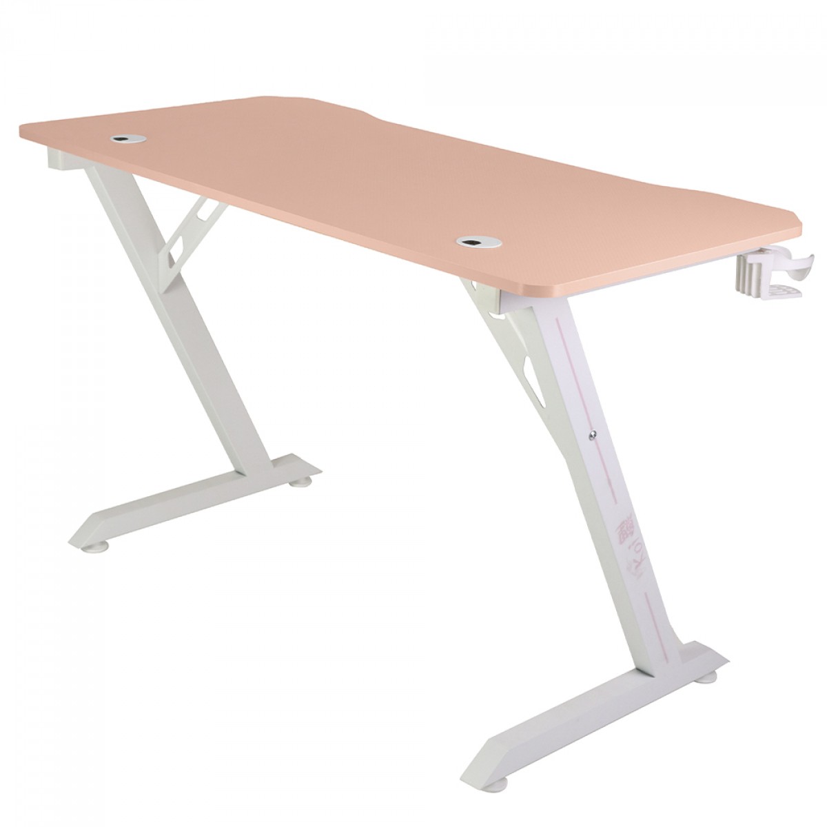 Mesa Gamer Ninja Koi, Com Suporte Para Headset e Copo, Rosa, SF-TB-KI12060PWF