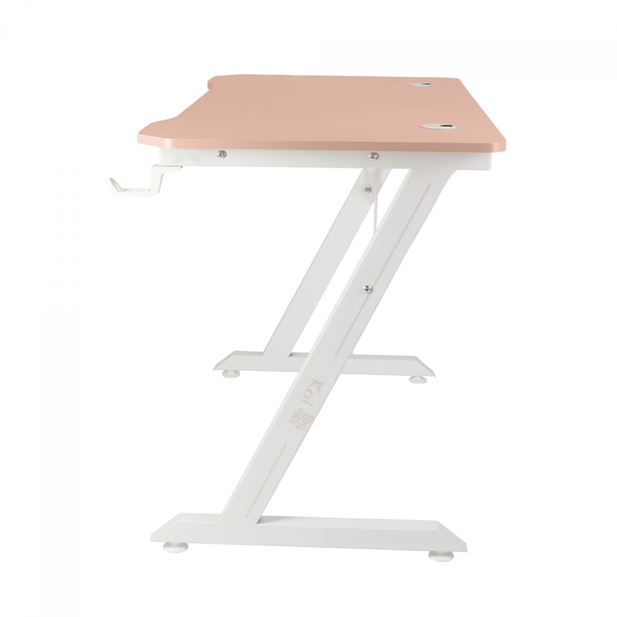 Mesa Gamer Ninja Koi, Com Suporte Para Headset e Copo, Rosa, SF-TB-KI12060PWF