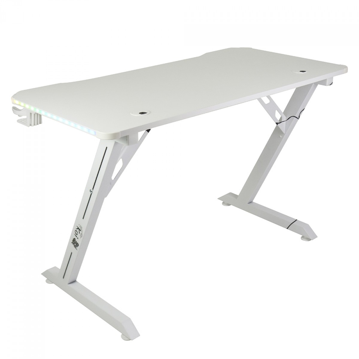 Mesa Gamer Ninja Koi RGB, Com Suporte Para Headset e Copo, Branca, SF-TB-KO12060WF RGB