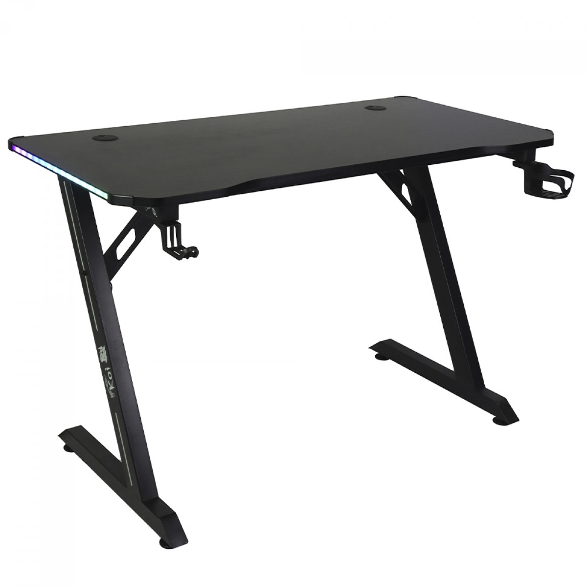 Mesa Gamer Ninja Koi RGB, Com Suporte Para Headset e Copo, Preta, SF-TB-KO12060BF RGB