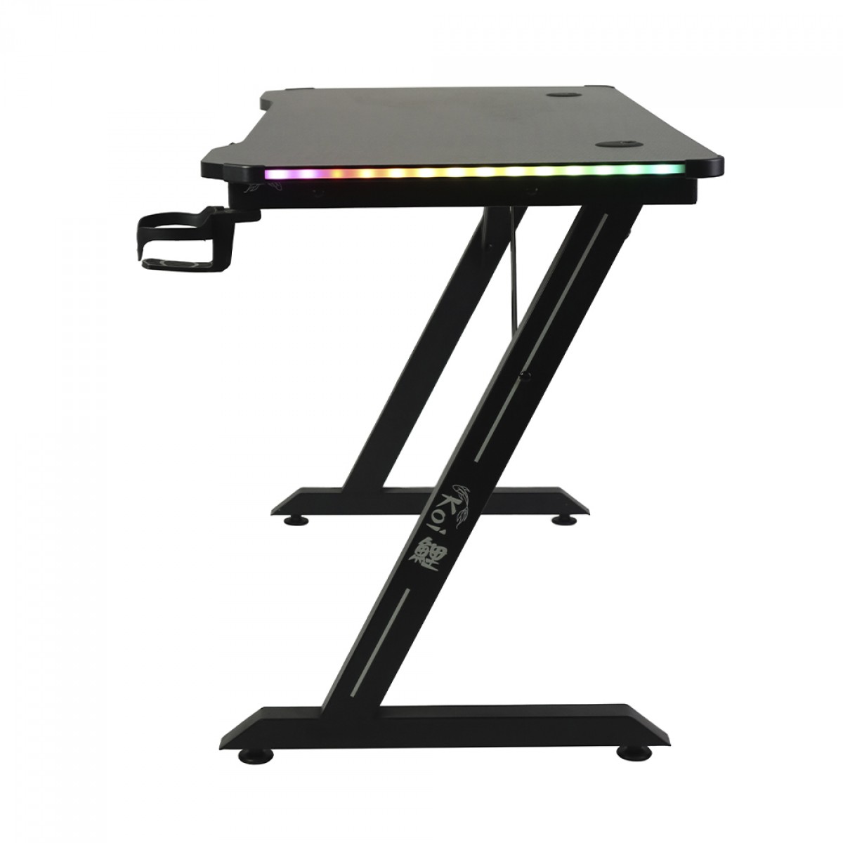 Mesa Gamer Ninja Koi RGB, Com Suporte Para Headset e Copo, Preta, SF-TB-KO12060BF RGB