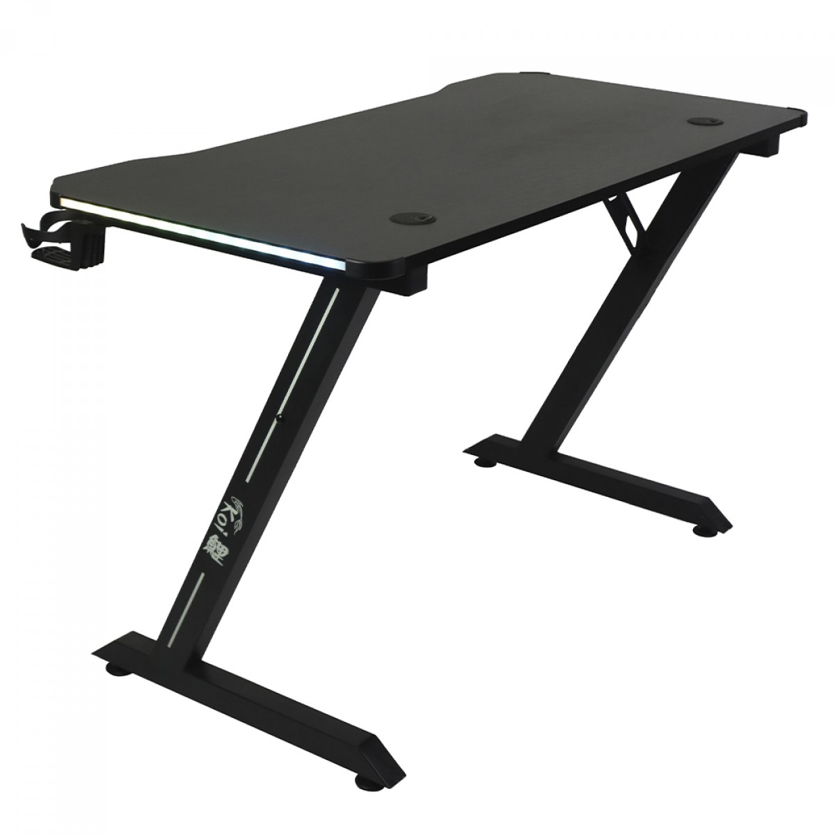 Mesa Gamer Ninja Koi RGB, Com Suporte Para Headset e Copo, Preta, SF-TB-KO12060BF RGB